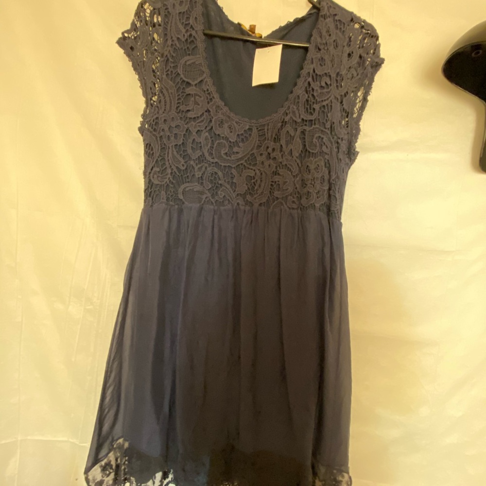 Navy Silk Dress